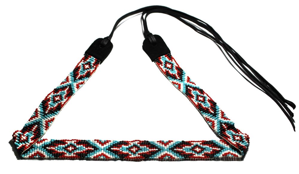 3620 Beaded Hatband Native American Style Southwestern Cow Rode Handmade